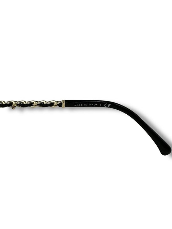 Chanel Sunglasses Chain CC Logo Leather Black Eyewear
